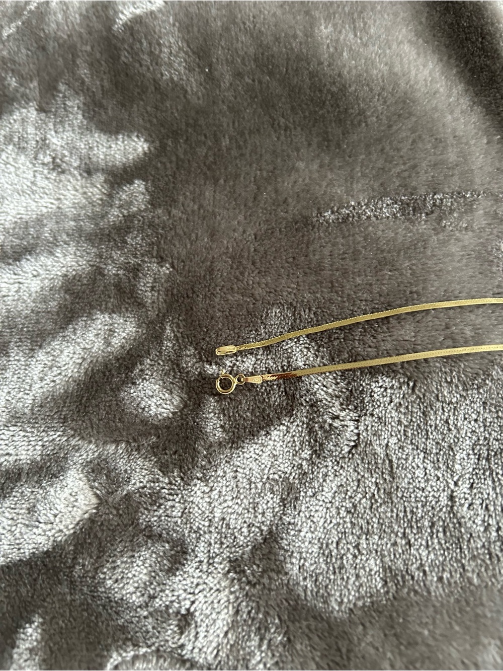 Delicate Gold Herringbone Necklace — Women's Slim Layering Chain - Picture 2 of 11